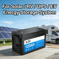 Cellule de batterie LiFePO4 prismatique de qualité A 3,2 V 120 Ah, batterie au phosphate de fer et de lithium rechargeable pour le stockage d'énergie solaire