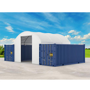 Abri de garage en métal robuste à double treillis pour conteneur, avec mur arrière et auvent en bois traité sous pression - Product Image 3