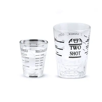 30ml 60ml measuring two shot glasses Measuring cup Liquid Wine Glass Espresso Shot Glass Cup