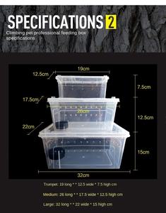Conteneur de transport en plastique portable, boîte d'alimentation pour reptiles, boîte de reproduction pour serpents, habitat transparent pour animaux, cage, conteneur portable - Product Image 3