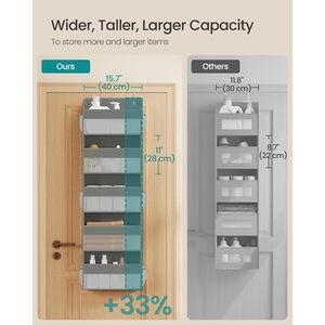 Over The Door Organizer 5 Tier Hanging Storage <b>Shelf</b> Foldable Transparent Closet Storage Rack For Behind Doors And - Product Image 3