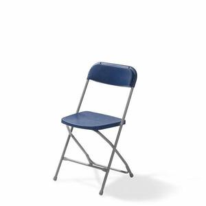 Sedia pieghevole con struttura in tubo metallico, sedile + schienale KS blu - Product Image 1