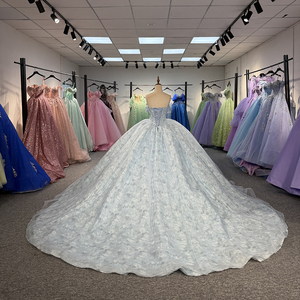 ชุดราตรียาวลายดอกไม้มีหางและไข่มุกของ6813 jancember - Product Image 5