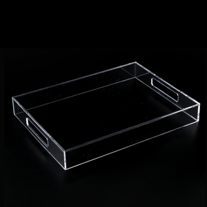 Trong suốt <span class=keywords><strong>Acrylic</strong></span> khay tùy chỉnh khách sạn nhà hàng phòng tắm khay hình chữ nhật lưu trữ đồ trang sức lưu trữ khay - Product Image 6