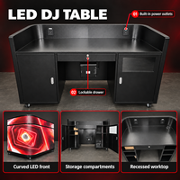 Écran vidéo LED portable, table de bar DJ avec écran incurvé sans soudure pour événements et clubs