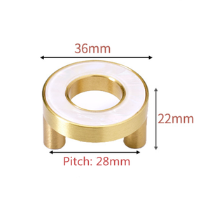 ダブルホールシェルノブワードローブプルアクリル真鍮ドア引き出しノブハンドル - Product Image 4