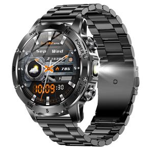 Reloj Inteligente AK92 con <span class=keywords><strong>Linterna</strong></span>, Brújula, Más de 100 Modos Deportivos, Llamadas por Bluetooth, Resistente al Agua IP68, Monitor de Frecuencia Cardíaca, Presión Arterial y Oxígeno - Product Image 1