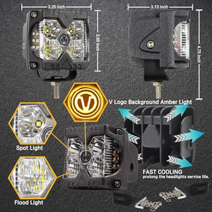 OVOVS - Luces LED Laterales con Luz Ámbar Sólida y Estroboscópica, Luces LED Dobles Laterales para Todoterreno, para Jeep, Camioneta, ATV, SUV, UTV, 4x4 - Product Image 4