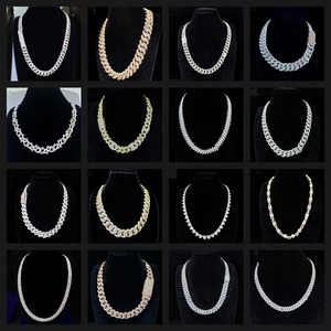 Pesado grueso <span class=keywords><strong>Miami</strong></span> cadena de eslabones cubanos 22mm 5 filas Gra chapado en oro Iced Out VVS Moissanite collar 925 Plata Hiphop joyería para hombres - Product Image 6