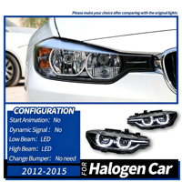 Pour BMW Série 3 F30 F31 F35 2012-2015 – Bloc Optique Bi-Couleur Spoon Double Projecteur 6000K 6000 Lumens