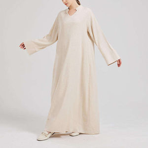 Atacado Personalizado High-end Serviço Personalizado 2024 Últimas Alta Qualidade Pure Linen Ladies Casual Vestido Longo - Product Image 3