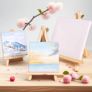 Portable Triangular Easel Solid Wood Desktop Mini Drawing Board With Stand <b>For</b> <b>Painting</b> - Product Image 1