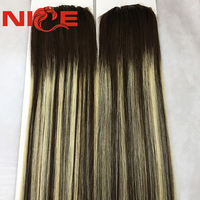 Pleine cuticule alignée mieux dessinée 100% extensions de trame de plumes vierges couleur blonde ombrée