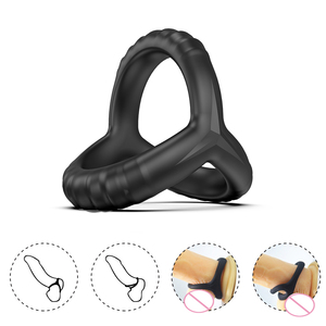 Siliconen <span class=keywords><strong>Penis</strong></span> Ring Foto 'S Van Mannen Met Haan Ring Foto 'S, 3 In 1 Ultra Zachte Cock Ring Voor Erectie Verbetering Seksspeeltje Voor Mannen - Product Image 4