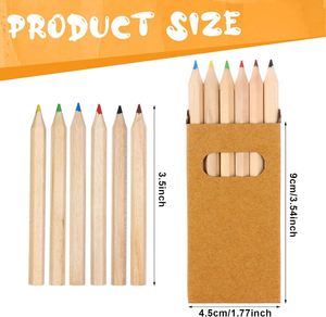 Ensemble de crayons de couleur miniatures promotionnels de 3,5 pouces, logo personnalisé, crayons de couleur en bois avec boîte en papier kraft - Product Image 2