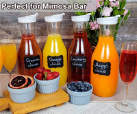 Carafe à eau de 50 oz avec couvercle rabattable, en plastique, pour jus, décanteur, pichet, service de thé glacé au réfrigérateur, pour tables