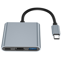 Adaptateur Hub Type-C 3-en-1 USB C vers HDTV compatible, adaptateur USB-C vers USB 3.0, hub de station d'accueil, adaptateur Type-C vers HDMI