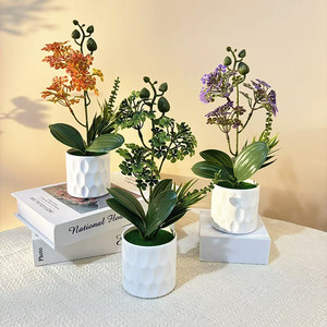 New <b>Artificial</b> <b>Flower</b> Design 3 <b>Flower</b> Tall Dwarf Chestnut Palm Bonsai 26cm Indoor Decor Plant - Product Image 2
