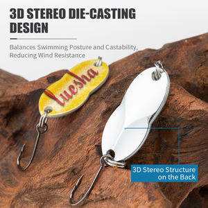 TGD Best Kit de leurres cuillère métalliques 10 ou 30 pièces, à hameçon simple, 3g 4g 5g, appât cuillère imprimé en 3D pour la pêche au <span class=keywords><strong>saumon</strong></span>, au poisson-chat et au black-bass - Product Image 3