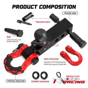 RISE - <span class=keywords><strong>Enganche</strong></span> <span class=keywords><strong>de</strong></span> Remolque <span class=keywords><strong>de</strong></span> Acero al Carbono <span class=keywords><strong>de</strong></span> 2 Pulgadas para Asiento Trasero, con Receptor, Precio Económico, Más Vendido - Product Image 2