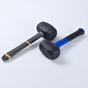 Gummi-Sledgehammer Nagelhammer mit Glasfasergriff Hochleistungs-Texturierter Griff Quadratische Schlagfläche für Keramikfliesen OEM - Product Image 1