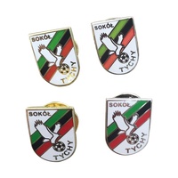 Badge à épinglette en émail dur, plaqué or métallique, avec support boutonné, pour club de football, logo personnalisé, style antique et moderne