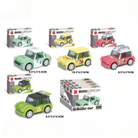 Mini Voiture de Construction en Blocs, Jouet de Collection, Série DIY à Assembler, Petit Modèle de Voiture, Véhicule en Blocs pour Enfants, Cadeau Promotionnel