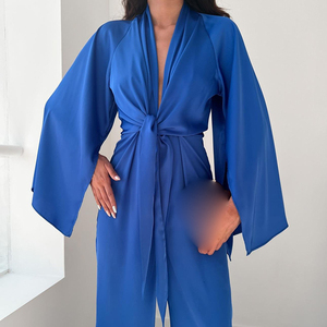 2024 élégant bureau dame noir, femmes deux pièces pantalon ensemble taille haute qualité grande taille ensembles/ - Product Image 5