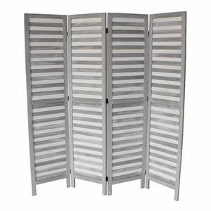 ฉากกั้นห้องไม้จริงสีเทาแบบพับได้ ผลิตจากไม้อัด ทำมือ สำหรับตกแต่งบ้าน - Product Image 2