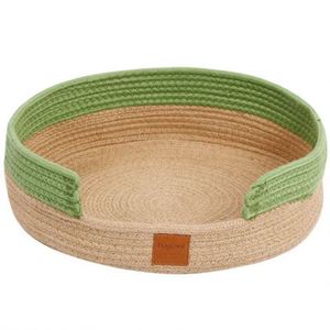 DogLemi Round Textile Pet Mat With Beige Border Modern Design For Dogs All Seasons Washable - Product Image 2