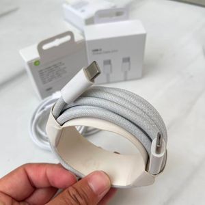 สายชาร์จเร็ว 5A แบบถัก อลูมิเนียมอัลลอยด์ ขนาด 5 มม. USB-C to C ยาว 1 ม./2 ม. สำหรับ <span class=keywords><strong>iPhone</strong></span> 15/16 Pro Max กล้อง และเครื่องพิมพ์ - Product Image 4