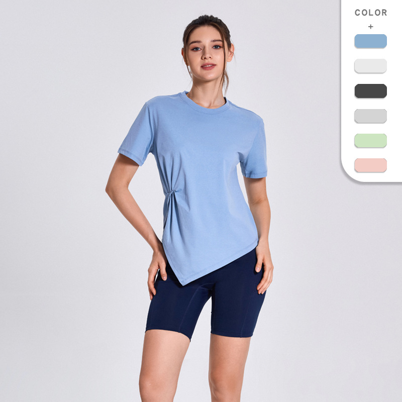 Summer Running Comfortable Spandex Sports Top New Cute Round-neck Versatile Outdoor Fitness Short-sleeve Quick Dry Yoga Tshirts