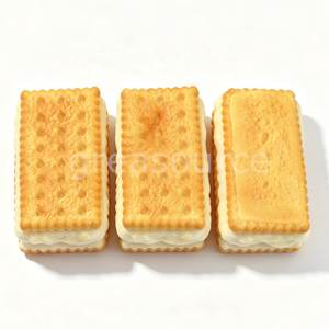 Galleta de simulación con forma de sándwich de soda y crema, modelo dorado, realista, adorno decorativo, utilería de exhibición, dulce para comer, aperitivo, comida - Product Image 5