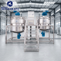 Mélangeur homogénéisateur numérique automatique vertical pour liquides PME-200L SUS304/SUS316L, cuve de mélange pour shampoing et cosmétiques avec pompe