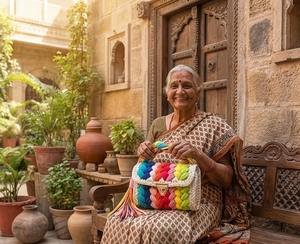 Rainbow <b>Braided</b> Handmade Purse Bohemian Stylish Pearl Two Straps Purse Cotton <b>Cord</b> Weaving for Women's Mini Bags - Product Image 2