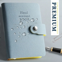 Mini carnet A6/A7 en cuir PU avec fermeture à bouton-pression, boucle porte-stylo, pochette étanche, journal de planification quotidienne, papeterie personnalisée
