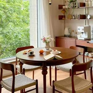 Vintage Solid Wood <b>Round</b> <b>Dining</b> <b>Table</b> Cherry <b>Walnut</b> Stable Design For <b>Dining</b> Room - Product Image 2