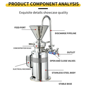 Huile lubrifiante d'asphalte de beurre d'arachide de qualité alimentaire émulsifiant le moulin colloïdal émulsifié Machine de fabrication de <span class=keywords><strong>mayonnaise</strong></span> verticale - Product Image 6