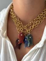 Collier en corde de nylon avec pendentif en pierre naturelle de style tendance en gros, nouveau design, bijoux pour femmes, cadeau