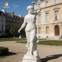 Estatua de Dama Bailando de Mármol Blanco de Tamaño Real, Estilo Griego, Decoración de Jardín para Exteriores, Marca MILY, en Venta