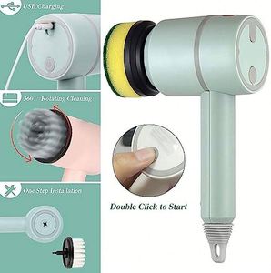 Kit de brosse de nettoyage électrique rotative sans fil rechargeable pour voiture - Product Image 3