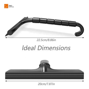 Escobilla de silicona duradera para puertas de vidrio de baño, cocina y coche, con soporte, limpiador de ventanas de una pieza, color negro - Product Image 4