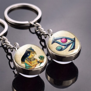 Cổ Ai Cập Pharaoh Keychain Anubis Doubleside Glass Bóng Mặt Dây Chuyền Kim Loại Trang Sức Cho Các Nhà Khảo Cổ Học Và Lịch Sử Những Người Yêu Thích - Product Image 1