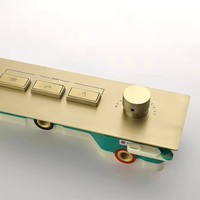 Commutateur de douche thermostatique élégant en or brossé, 3 voies, avec robinets encastrés et inverseur de réglage pour salle de bain