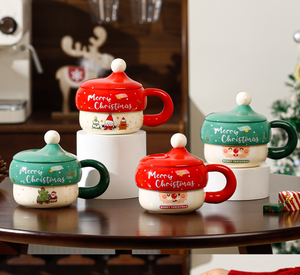 2026 New Christmas <b>Ceramic</b> <b>Mug</b>, Cute Creative Santa Design Coffee Cup with Lid, Wholesale for Holiday - Product Image 3