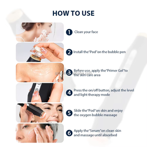 Baguette à bulles <span class=keywords><strong>oxy</strong></span> genx à usage domestique capsules d'oxygénation dosettes soins de la peau stylo à bulles d'oxygène CO2 facial à main - Product Image 5