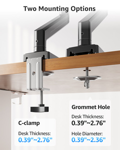 Support pour ordinateur portable pour bureau, compatible avec les ordinateurs portables jusqu'à 17 pouces et les moniteurs jusqu'à <span class=keywords><strong>32</strong></span> pouces, bras de bureau 2-en-1 avec plateau pour ordinateur portable - Product Image 6