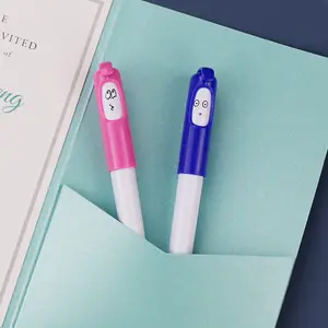 Yüz değiştirme tükenmez kalem yaratıcı basın retract plastik karikatür Emoji kalem promosyon hediye tükenmez kalem ile özel logo