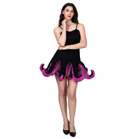 Costume de pieuvre pour femme adulte, robe en peluche avec tentacules violets, corsage noir en tulle, déguisement de sorcière des mers pour Halloween