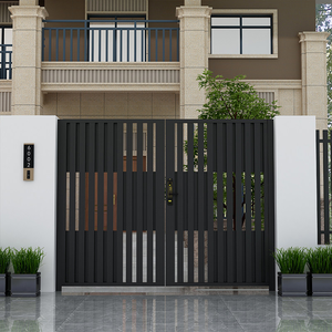 Valla y Puerta de Seguridad de Aleación de Aluminio con Apertura Automática, Diseño Europeo Moderno, Personalizada por el Fabricante, para Patio de Villa - Product Image 1